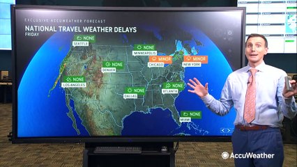 Where will the weather cause travel delays on the final Friday of 2023?
