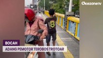 Viral Aksi Heroik Sejumlah Bocah Adang Pemotor yang Terobos Trotoar di Matraman
