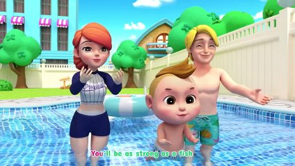 Let's Go Swimming - Family At The Swimming Pool _ Super Sumo Nursery Rhymes