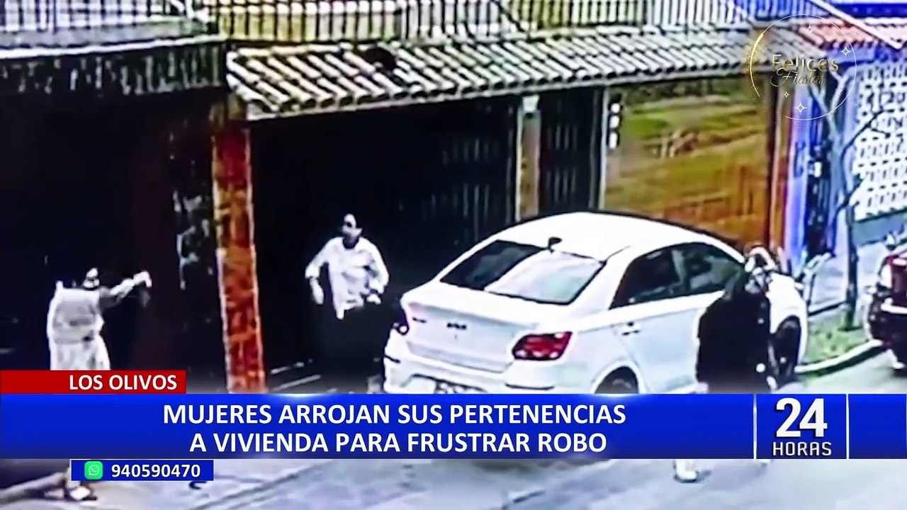 Los Olivos: mujeres lanzan sus carteras dentro de vivienda para evitar robo