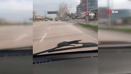 Bursa'da tehlikeli yolculuk kamerada