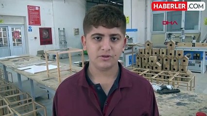 Silopi Mesleki ve Teknik Anadolu Lisesi öğrencileri, hayvanlar için yuva üretti