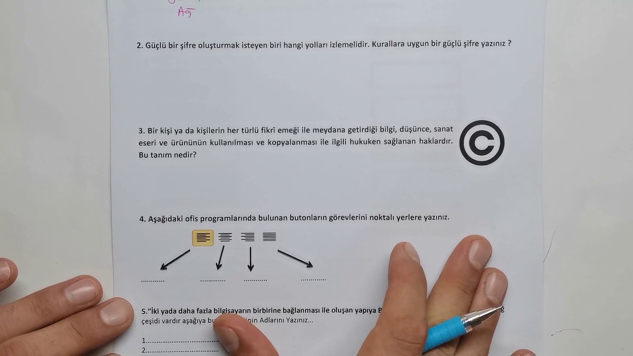 5. Sınıf Bilişim Teknolojileri 1. Dönem 2. Yazılı ✍️Açık Uçlu Sorular (%99 Çıkabilir )#2024