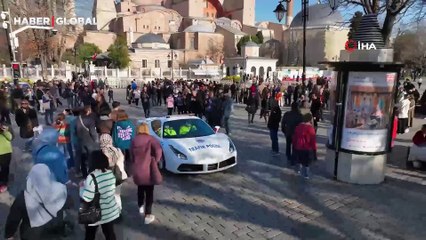 Mega kentte lüks polis araçları havadan görüntülendi!