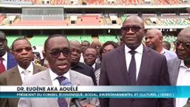 Le Président du CESEC Eugène Aka Aouélé visite les installations des stades d’Ebimpé et FHB