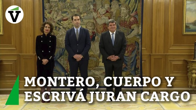 Montero, Escrivá y Carlos Cuerpo prometen sus nuevos cargos ante el Rey Felipe VI