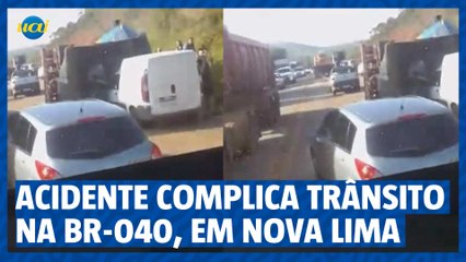 Acidente entre três veículos complica trânsito na BR-040