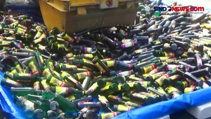 Polisi Musnahkan Ribuan Liter Miras Jelang Tahun Baru di Bojonegoro