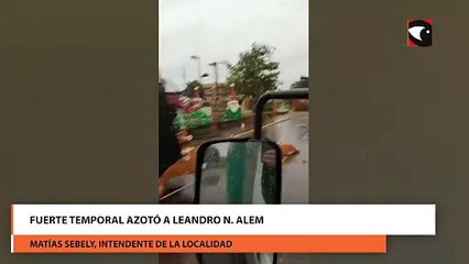 Fuerte temporal azotó a Leandro N. Alem