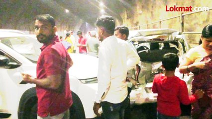 कात्रज बोगद्यात एकमेकांवर वाहने धडकल्याने अपघात, पाहा व्हिडिओ