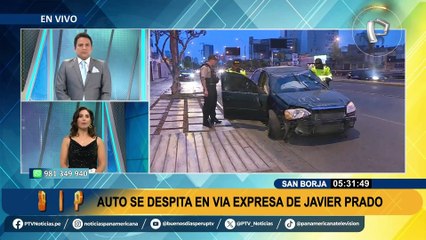 San Borja: auto se despista en la Vía Expresa y termina impactando contra un muro