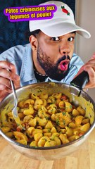 Ma recette de pâtes crèmeuses aux légumes et poulet