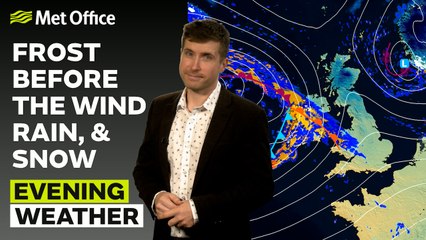 Met Office Evening Weather Forecast 29/12/23 – Turning slightly settled for a time