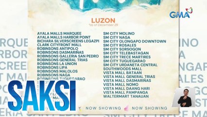 Bilang ng sinehan na nagpapalabas ng MMFF Best Picture na "Firefly", nadagdagan pa | Saksi