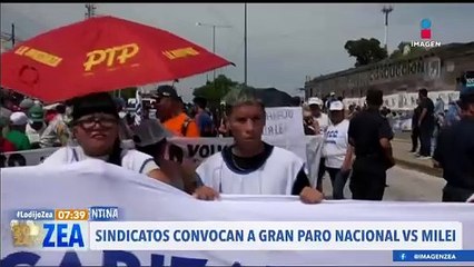 Sindicatos alistan paro nacional contra el gobierno de Milei en Argentina