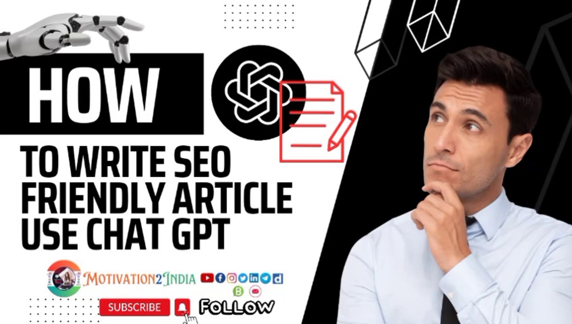 ⁣How to Write a Content Writing use Chat GPT full Tutorial in Hindi|Chat GPG use for Content Writing 