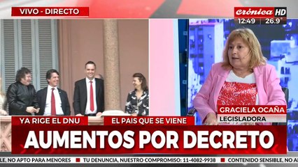 Graciela Ocaña: "Hoy, la Argentina no soporta más jubilaciones de privilegio"