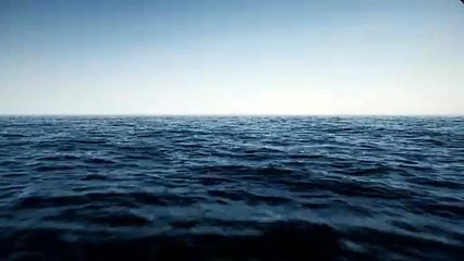 "An immersive visual journey portraying the serene and dynamic essence of the ocean's surface, accompanied by evocative music."