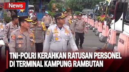 TNI-Polri Kerahkan Ratusan Personel Jelang Tahun Baru di Terminal Kampung Rambutan
