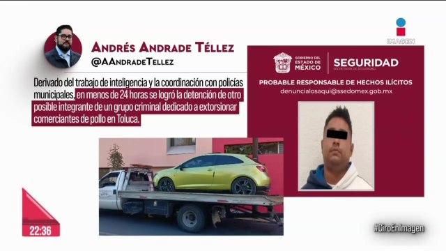 Detienen a otro posible extorsionador a comerciantes de pollo en Toluca, Edomex
