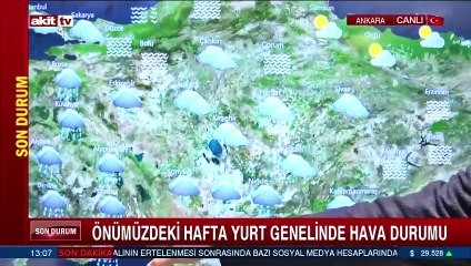 Önümüzdeki hafta yurt genelinde hava durumu