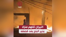 النيران تلتهم منزلا بدير البلح بعد قصفه
