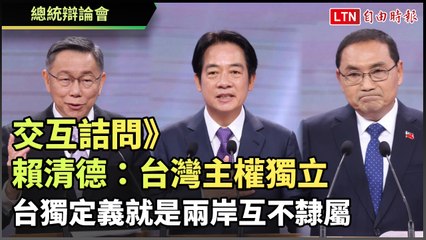 交互詰問3》賴清德：台灣主權獨立 台獨定義就是兩岸互不隸屬