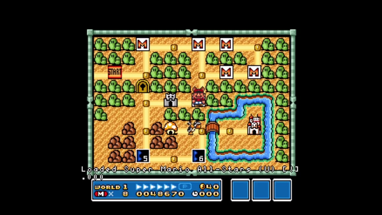 Super Mario Bros 3 Mundo 1 Nível 5 all Stars snes nintendo