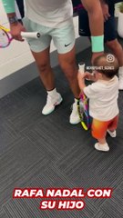 El hijo de Nadal ya va con una raqueta en la mano