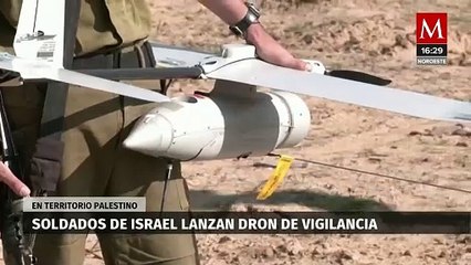 Soldados israelíes lanzan dron de vigilancia cerca de Gaza