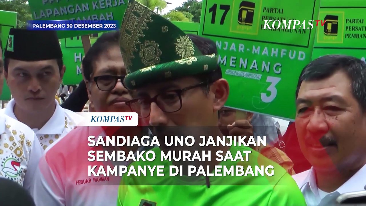 Sandiaga Uno Janjikan Sembako Murah saat Kampanye di Palembang