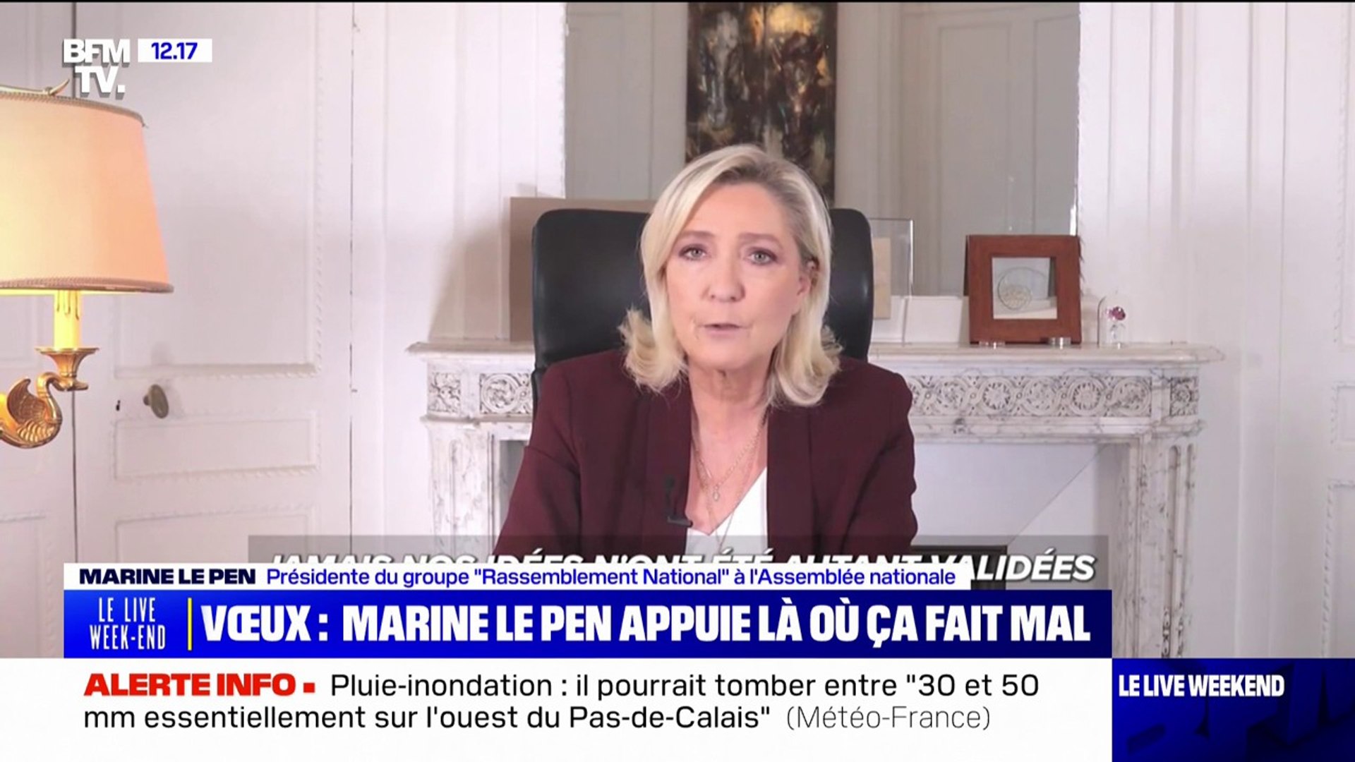 Avant les vœux d'Emmanuel Macron, Marine Le Pen présente les siens dans une  vidéo - Vidéo Dailymotion
