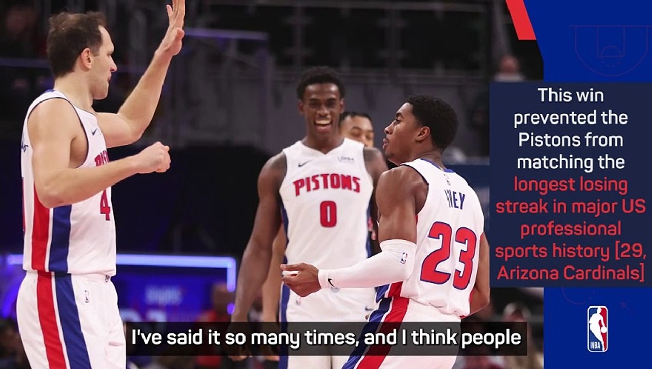 Williams 'almost in tears' after the Pistons end 28-game losing streak ...