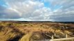 Winter panoramic 360° from Formby viewing point as ship sales into Liverpool