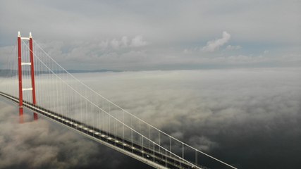 Sisler altında kalan 1915 Çanakkale Köprüsü’nden manzaralar