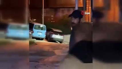 Cihangir’de korku dolu anlar kamerada: Tartıştığı kişinin üzerine Pitbull köpeğini saldırttı