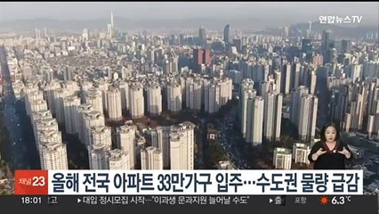올해 전국 아파트 33만가구 입주…수도권 물량 급감