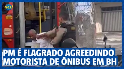 Policial é flagrado agredindo motorista de ônibus durante ocorrência em BH