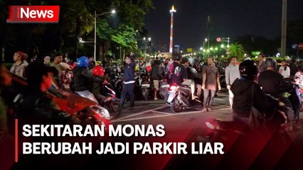 Berbondong-bondong ke Car Free Night, Sekitaran Monas Mendadak Berubah Jadi Parkir Liar