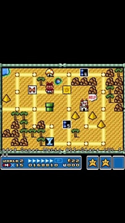 Super Mario Bros 3 Mundo 2 fase do sol 2 all Stars snes nintendo