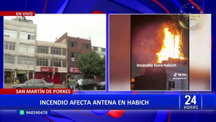 Tải video: Incendio daña antena de telecomunicaciones sobre edificio en la avenida Habich en SMP