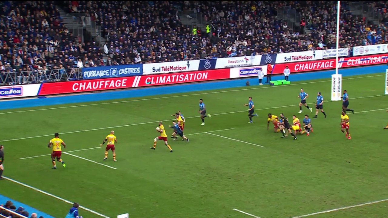 TOP 14 - Essai de Mathieu ACEBES (USAP) - Castres Olympique - USA Perpignan