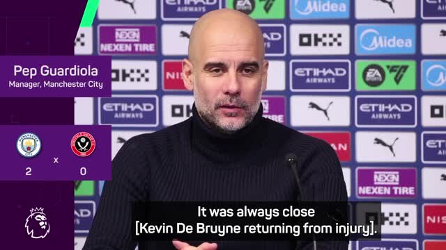It's incredible De Bruyne is back - Guardiola