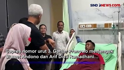 Capres Ganjar Pranowo Jenguk 2 Relawannya yang jadi Korban Pengeroyokan Oknum TNI