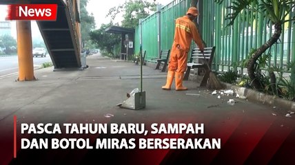 Pasca Perayaan Tahun Baru, Sampah hingga Botol Miras Berserakan di Kota Bekasi