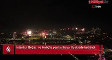 İstanbul Boğazı ve Haliç'te yeni yıl havai fişeklerle kutlandı