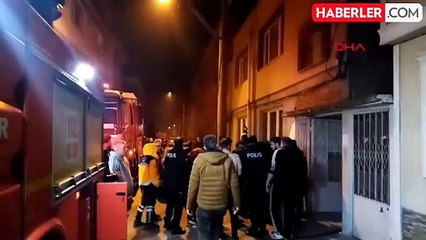 İnegöl'de çıkan yangında mahsur kalan genç kurtarıldı