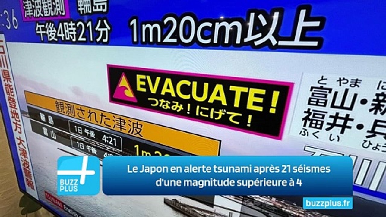 Le Japon en alerte tsunami après 21 séismes d'une magnitude supérieure à 4