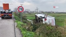 Lapseki’de işçileri taşıyan otobüs kaza yaptı: 5 yaralı