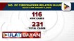 Bilang ng nabiktima ng paputok sa pagsalubong sa Bagong Taon, umabot sa 116; kabuuang bilang, nasa 231 na
